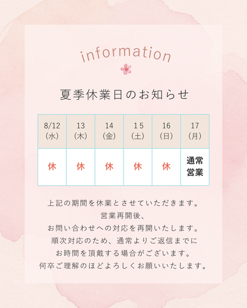 問い合わせ休業期間について