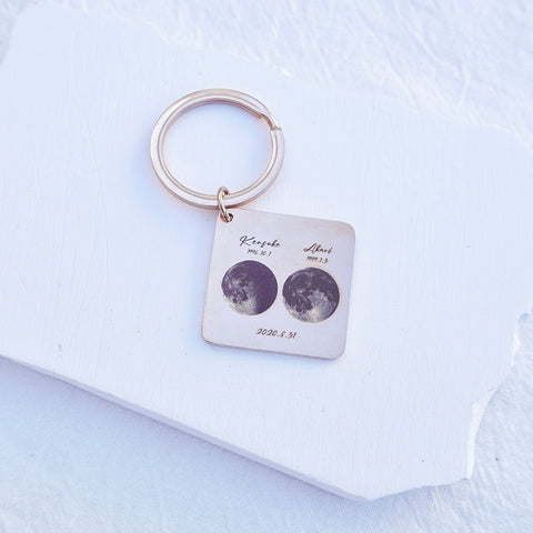 【お得なペアセット】Birthday Moon Key Holder