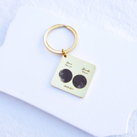 【お得なペアセット】Birthday Moon Key Holder