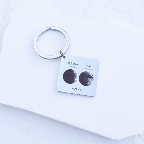 【お得なペアセット】Birthday Moon Key Holder