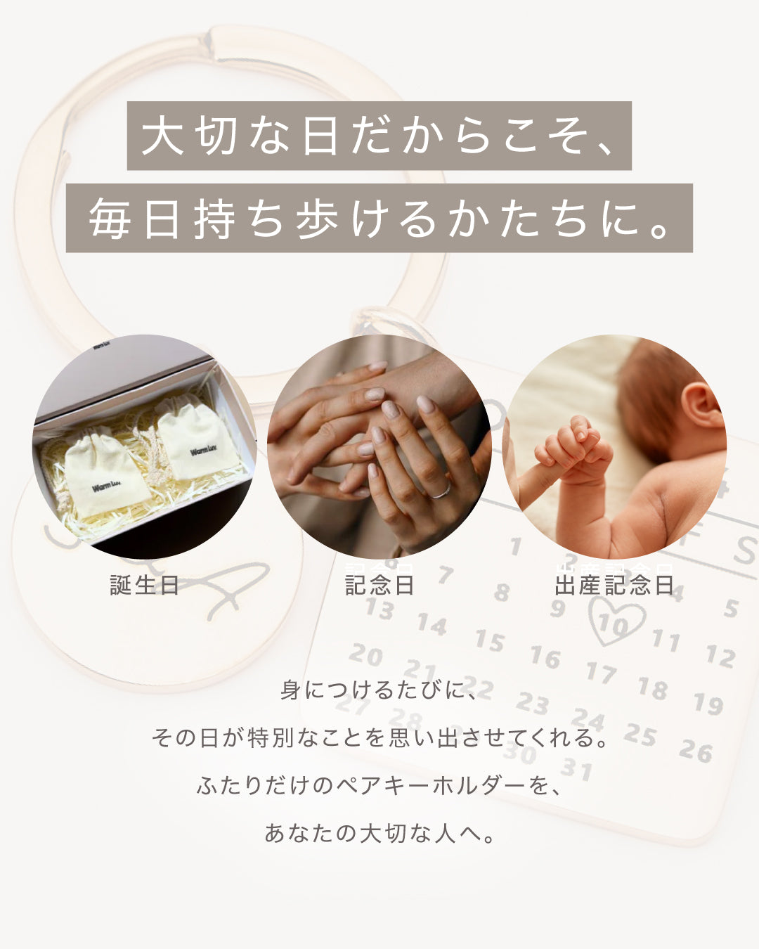 お得なペアセット】Anniversary Key Holder｜記念日キーホルダー – WarmLuv