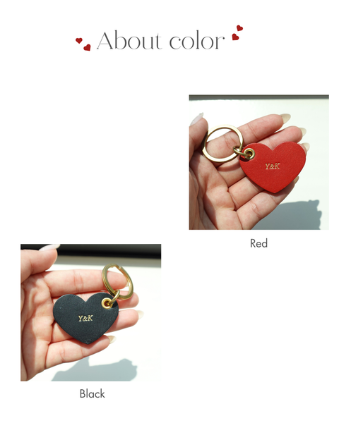 【ペアセット】Heart leather key ring