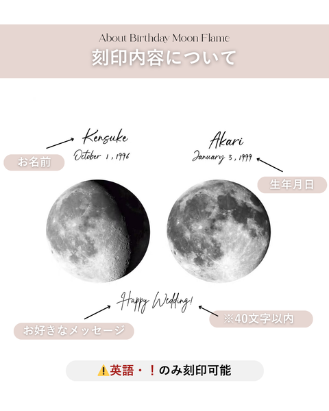 Birthday Moon Flame｜生まれた日の月ギフト