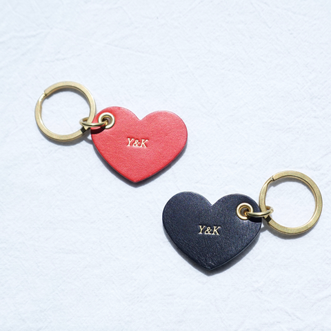 【ペアセット】Heart leather key ring
