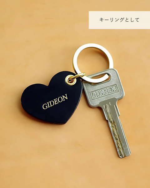 キーホルダー・キーリング LOVE ME MONSTER For Love Leather Ribbon Key Ring 5BFM075 ペアセット】Heart leather key ring – WarmLuv