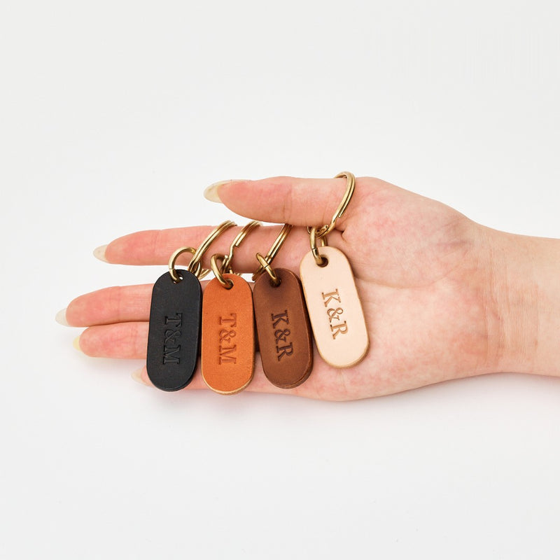 【お得なペアセット】Initial Leather Key Holder